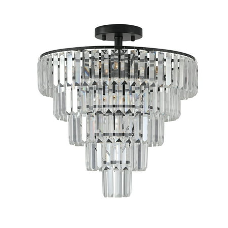 

EastVita 19.7 Inches Crystal Chandelier 10-Lights Easy Assembly Ceiling Light Fixture Compatible for E12 Bulbs