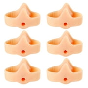 Peaoy 6Pcs Toe Separators with 2 Loops Silicone Bunion Corrector Big Toe Spacer for Crooked and Overlap Toe (Beige)