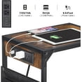 thumbnail image 4 of C Shaped End Table Set of 2 with Charging Station, Nightstand Side Table, USB Ports C Shaped Side Table, Couch Table for Living Room(Brown), 4 of 6