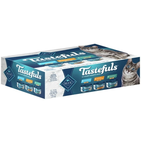 UPC: 0840243140732 | Blue Buffalo Tastefuls Chicken  Turkey and Chicken  & Ocean Fish and Tuna Pate Wet Adult Cat Food Variety Pack  5.5 oz. Cans (12 Pack)