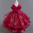 thumbnail image 4 of Delliss Girls Ruffled Sleeveless Glittering Princess Tulle Sundress Tutu Princess Skirt Wedding Party Dresses, 4 of 7