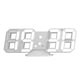 thumbnail image 1 of Reloj 3D USB con alarma electrónica digital LED y temperatura para decoración del hogar, marco blanco, caracteres blancos., 1 of 14