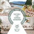 thumbnail image 6 of Colorful Checkered Outdoor Rug for Patio/Deck/Porch, Non-Slip Large Area Rug 5 x 7 Ft, Vintage Plaid Grid Geometric Beige Indoor Outdoor Rugs Washable Area Rugs, Reversible Camping Rug Carpet Runner, 6 of 8