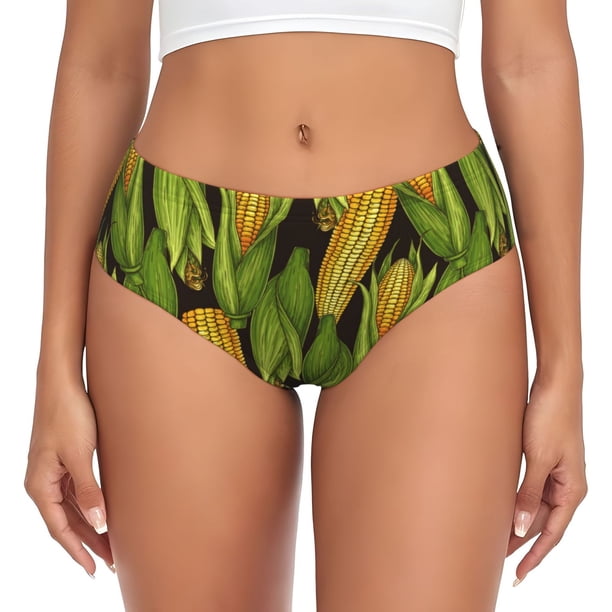 Fotbe Corn 2 Calzones Estampados para Mujer – Ropa Interior de Algodón, Cómoda, Suave y Elástica-Large