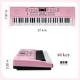 thumbnail image 2 of Ktaxon 61 Keys Keyboard Piano with Stand, Bench, Built In Speakers for Beginners, Pink, 2 of 7