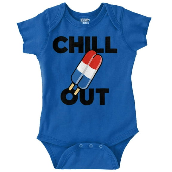 Retro Chill Out Food Pun Popsicle Romper Boys or Girls Infant Baby Brisco Brands NB