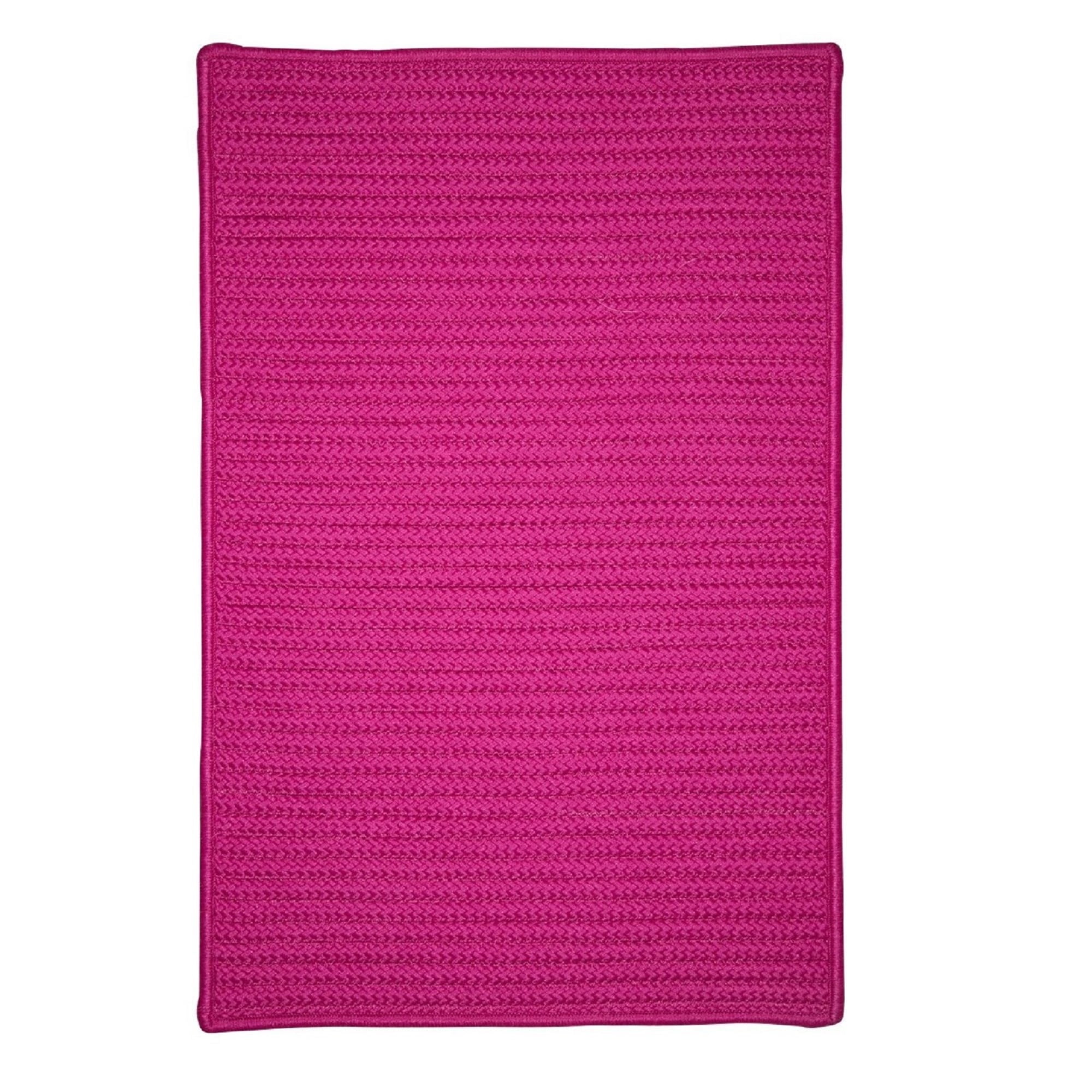 8' Magenta Pink Square Braided Area Rug