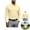 Yellow, variant on Clossjun Mens Long Sleeve Polo Shirts Relaxed Fit Dress Button Golf Shirt Athletic Breathable Blouses Fashion Casual Tops For Men Work Outgoing Navy XL