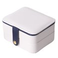 thumbnail image 1 of Bewildely Caja organizadora de cuero para exhibición de joyas, anillo de rejilla múltiple, pendientes, pendientes, estuche para joyas, contenedor de Almacenamiento y organización del hogar Blanco Bewildely HA075535-01, 1 of 6