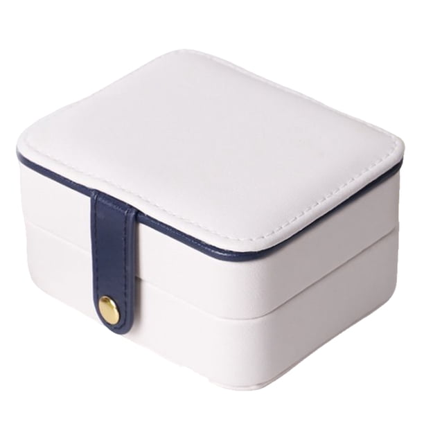 Matsuzay Caja de presentación de joyas portátil, organizador de múltiples rejillas, pendientes de anillo, estuche de viaje para el hogar, Almacenamiento y organización del hogar Blanco