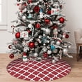 thumbnail image 5 of Yiaed Red Moroccan Print Christmas Tree Skirt , Tree SkirtsTree Mat for Christmas Winter Holiday Indoor Decorations-30", 5 of 7