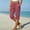 Watermelon Red#1, variant on Drovellove Women's Plus Size High Waisted Casual Shorts with Drawstring Side Split - Cotton Linen Summer Pants for Beach Vacation or Weekend Outing