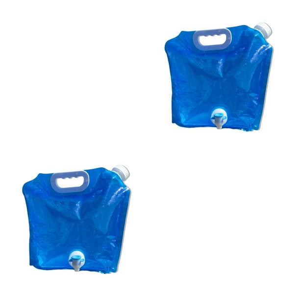 Eigraketly Bolsa de agua con Contenedor plegable Emergencia Camping Viaje Recargable Dispensador de bebidas Accesorios Azul, 5L Azul, 5L 2piezas
