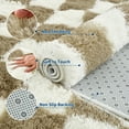 thumbnail image 6 of Haperlare 8'x10' Checkered Shag Rug Fluffy Area Rug Carpet, Non-Slip Non-Shedding Indoor Rug Fuzzy Shaggy Floor Mats for Living Room Bedroom Dining Room, Coffee, 6 of 9