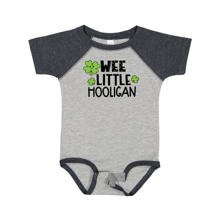 

Inktastic St. Patrick s Day Wee Little Hooligan with Clovers Gift Baby Boy or Baby Girl Bodysuit