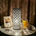 thumbnail image 2 of Lámpara de cristal, lámpara de noche con pantalla, lámpara de mesa plateada de cristal de moda creativa, para hotel, sala de estar, dormitorio, biblioteca, aparador (sin bombilla), 2 of 6