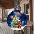 thumbnail image 3 of Merry Christmas and Happy New Year Santa Dachshund Holiday Xmas Winter Round Wood Sign Wiener Dog Lover Gifts Idea Hanging Wall Home Decor - 00024, 3 of 5