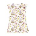 thumbnail image 7 of Toddler Girls Easter Midi Dress Summer Ruffle Sleeve Funny Rabbit Graphic A Line Dress Outfit For Kids Multicolor 11-12 Years, 7 of 7