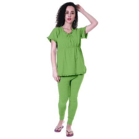 Moomaya Womens Nightwear Set Pyjama Cotton Sleepwear 2 Pcs Nightdresses