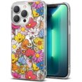 thumbnail image 1 of IBAOLEA Design Fusion Compatible avec Étui iPhone 13 Pro Max, Dos Rigide Transparent avec Panneau de Design Floral pour Filles et Femmes, Pare-Chocs Antichoc en TPU - Fleurs Vives, 1 of 8