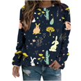thumbnail image 2 of Jjayotai Womens Easter Bunny Oversized Sweatshirt Clearance, Casual Loose Fit Cute Easter Egg Tops, Oversized Long Sleeve Shirt Black-3 XXXL, 2 of 3