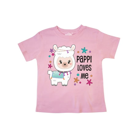 

Inktastic Pappi Loves Me- cute and happy llama Gift Toddler Boy or Toddler Girl T-Shirt