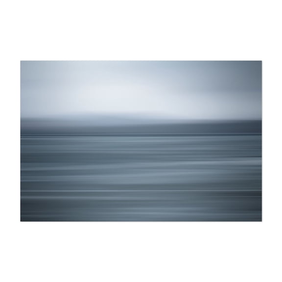 Grey lake - Turgoyak Chelyabinsk Oblast Russia Photography Abstract Minimalist Ocean Seascape Water Moody Calm Unframed Wall Art Print 40 x 60 inches