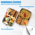 thumbnail image 3 of Vesteel Stainless Steel Bento Box, 29oz Lunch Box Metal Food Storage Container with Removable Dividers, Portable & Leak-Proof Meal Prep Container with 3 Compartment, 3 of 8