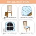 thumbnail image 4 of Light Blue Christmas Snowman Seat Covers for Dining Room Chairs Set Of 6,Stretch Printed Washable Chair Seat Cover with Elastic Ties and Button,Removable Waterproof Couch Cushion Covers, 4 of 6