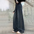 thumbnail image 4 of Afdoent Girls Jeans Casual Denim Pants Straight Leg Wide Trousers Loose Fit Style Autumn Children Long Pants Trendy Fashion Trousers 9-10 Years, 4 of 9