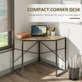 thumbnail image 4 of HOMCOM Corner Desk, Triangle Computer Desk with Steel Frame for Small Space, Corner Writing Desk for Workstation, Black, 4 of 10