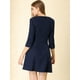 thumbnail image 5 of Vestido de mezclilla Allegra K Manga 3/4 Cuello dividido Azul oscuro M, 5 of 6