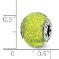 thumbnail image 3 of Reflection Beads QRS2553 Sterling Silver Italian Light Green with Silver Glitter Glass Bead - Polished & Antiqued, 3 of 3