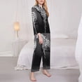 thumbnail image 3 of Rateoe Monochrome Leopard Horse Pattern Womens Pajamas Set Long Sleeve Sleepwear Button Down Nightwear Soft Cotton Pj Lounge Sets-Large, 3 of 7