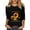 Black&24_0908, variant on S-5XL Halloween T Shirts for Women on a Dark Desert Highway Full Moon Witch Printed 3/4 Sleeve Tops for Women Funny Vintage Fall Outfits Spooky Season Festival Women's Graphic Tees