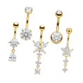 thumbnail image 4 of 5 piercings para el ombligo, regalos para mujeres, barra para el ombligo, ideal para fiestas de Halloween. Dorado, 4 of 8