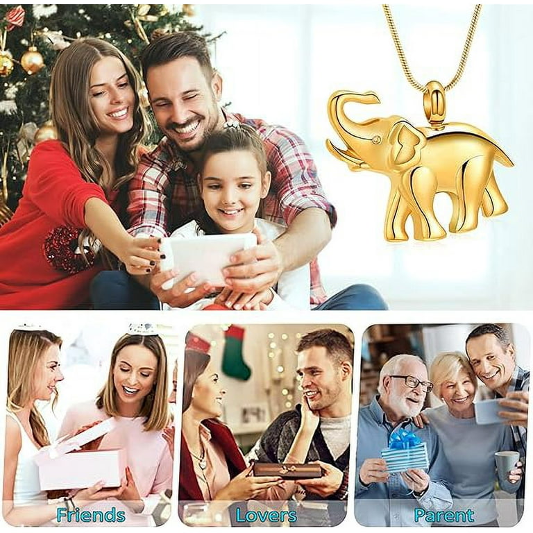 Elephant Urn Necklace Ash Elephant Never Forget Cremation Necklace