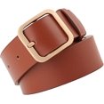 thumbnail image 3 of HUGFEGWE Ceinture en Cuir PU pour Femmes Réglable Lignes de Couture Fines Mode Décontractée Boucle à Ardillon pour Pantalon Robe CJB91-76333, 3 of 5