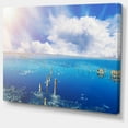 thumbnail image 2 of Blue Salt Lake under Clouds - Large Seascape Art Canvas Print, 2 of 3