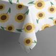 thumbnail image 5 of White Green Stem Sunflower Pattern Square Tablecloth,Waterproof Square Table Cover,Wipeable Spillproof Washable Table Cover for Home Kitchen Party Decor 60"x60"(152x152cm), 5 of 6