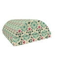 thumbnail image 1 of Damask Foot Rest, Motifs from Oriental Cultures Pink Flowers on Off White Background, Non-Slip Backing Adjustable Ergonomic Memory Foam Leg Support for Office, Dark Green Turquoise, by Ambesonne, 1 of 5