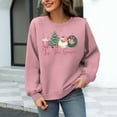 thumbnail image 3 of Womens Waffle Sweatshirts Christmas Loose Crewneck Long Sleeve Shirts Merry Christmas Printed Sweaters Casual Fashion Xmas Holiday Party Pullover Tops, 3 of 6
