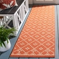 thumbnail image 3 of SAFAVIEH Courtyard Cori Bordered Indoor/Outdoor Area Rug, Terracotta/Light Beige, 9' x 12', 3 of 10