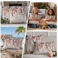 thumbnail image 5 of Orange Eucalyptus Leaves Outdoor Waterproof Pillow Covers, Botanical Fall Rustic Beige Decorative Square Throw Pillowcase Sofa Cushion Sham for Patio/Couch/Chair, 16"x16" 2 Pack, 5 of 8