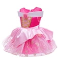 thumbnail image 4 of QEFJNO Baby Girls Princess Dress Up Clothes Off-shoulder Birthday Romper Tutu Dress with Headband Halloween Christmas Party Outfits, 4 of 11
