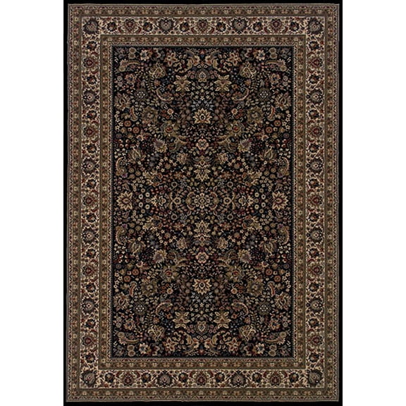 Moretti Wesley Area Rug 213K8 Black Persian Flowers 8' x 8' Square
