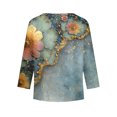 thumbnail image 4 of Abcomgle Long Sleeve Shirts for Girls 10-12 Casual Vintage Floral Print Crewneck T Shirts for Girls Spring Basic Top for Girls Trendy Girls Sweatshirts,2-3Years,Dark Blue, 4 of 5