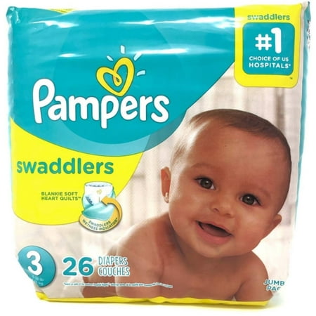 4 Pack - Pampers Swaddlers Diapers Size 3, 26 ea