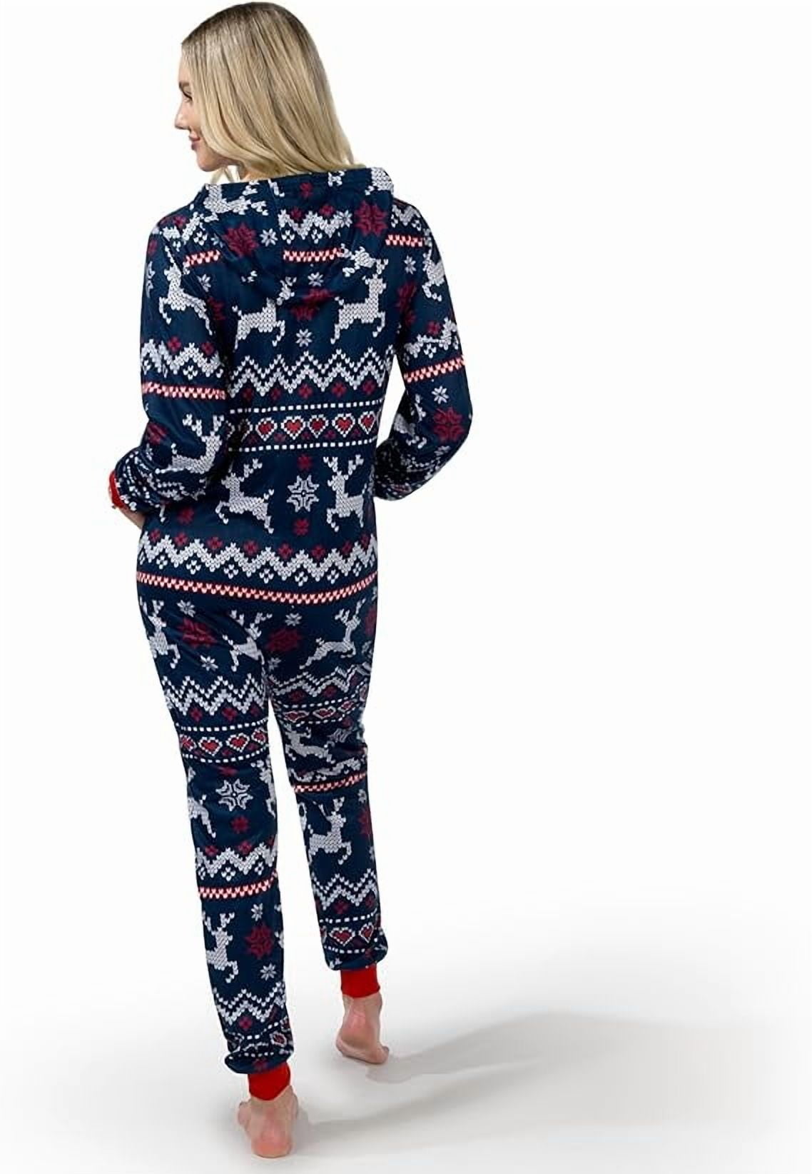 Joyfy Women's Christmas Pajamas, Adult Fleece Plaid Hoodie Full Zip Women's Pajamas, Women's Holiday Pajamas