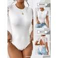 thumbnail image 7 of SLADYGLO Women Elegant Lace-Back Ribbed Bodysuit with Tie Detail for Stylish Comfort, 7 of 7